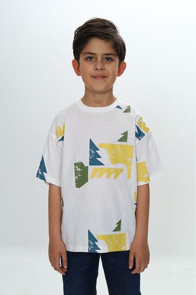 Toontoy Boy's Colorful Graphic Printed T-Shirt