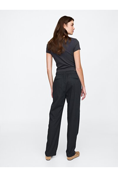 GAP Kadın Siyah Mid Rise Twill Pantolon