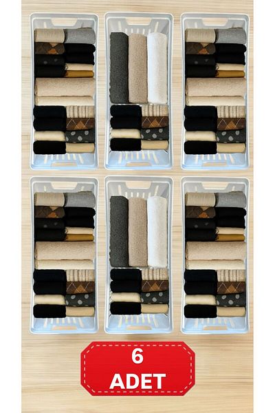 Bayev Clio 6 Pieces Modular Towel Organizer Socks Underwear Drawer Organizer
