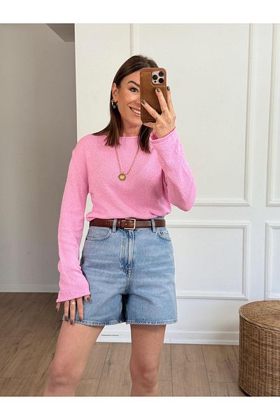 X-Young Sausage Collar Mercerized Knitwear Pink
