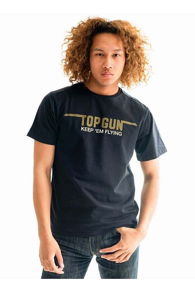 TOP GUN Men's "Keep 'Em Flying" T-Shirt Vintage Military Style Tee Casual Short Sleeve Graphic Shirt
