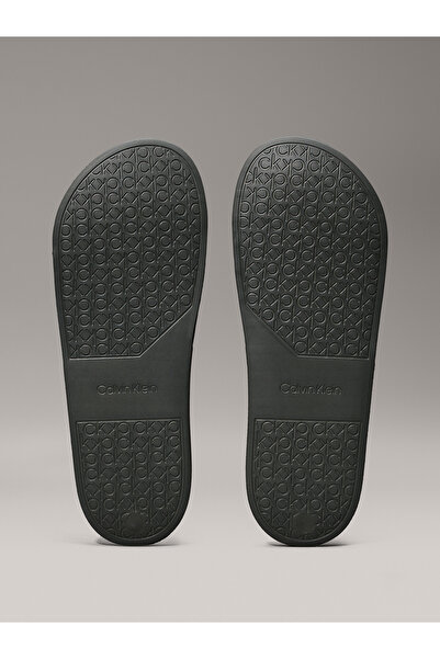 Calvin Klein Men Dark Olive Pool Rubber Sliders