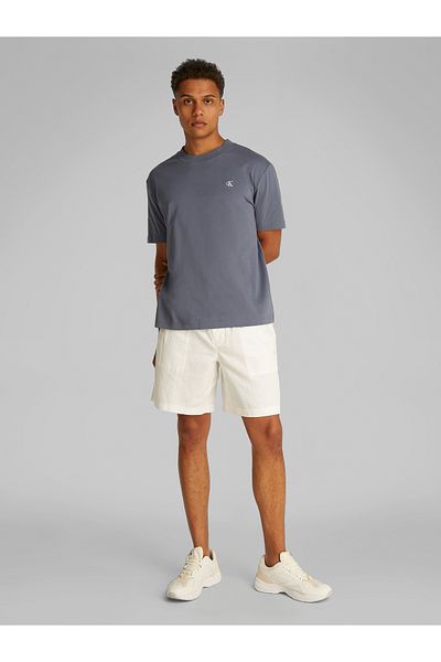 Calvin Klein Calvin Klein Men Blue Serif Font Graphic Short Sleeve T-Shirt