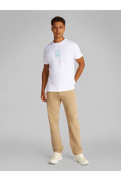 Calvin Klein Calvin Klein Men White Brush Stroke Graphic Short Sleeve T-Shirt