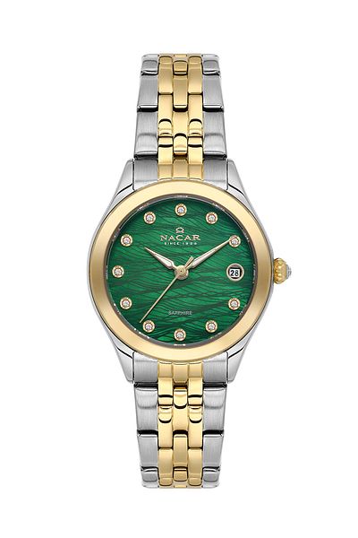 Nacar Sapphire Glass Silver - Gold Women's Wristwatch Nc34-39B763-Cnms