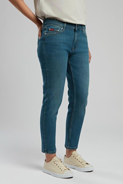 Lee Cooper Funny Kadın Jean Pantolon Copper Blue Mıd