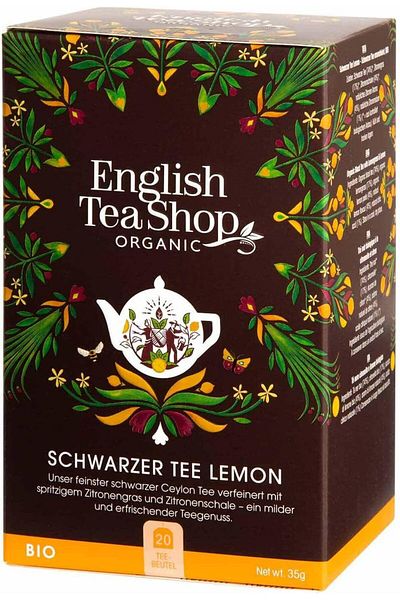 English Tea Shop Organic Lemon Black Tea Flavour | Perfect Blend Of Fine Ceylon Black Tea With Lemon
