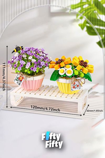Vagonlife Loz Decorative and Collectible Flower Bouquet 534 Pieces Flower Model Making Set Fflz-1674