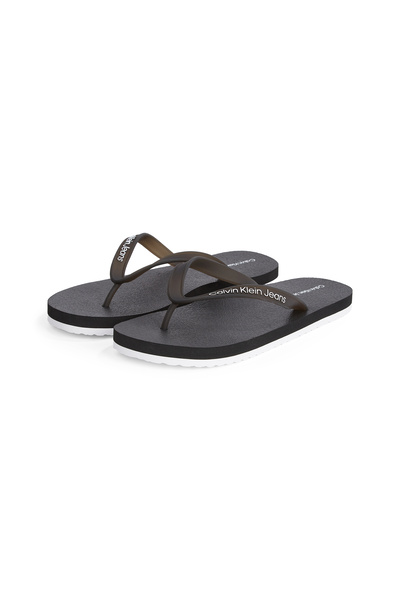 Calvin Klein Men Black/Bright White Thong+ TPU Flip Flops