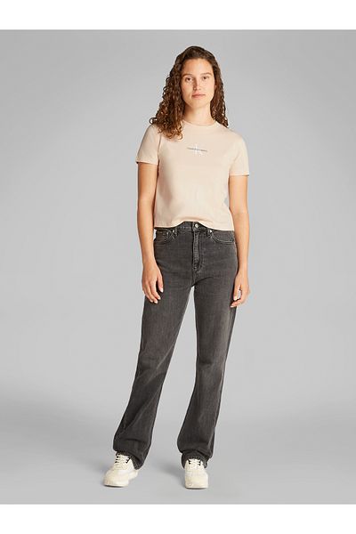 Calvin Klein Calvin Klein Women Beige Monologo Baby Short Sleeve T-Shirt