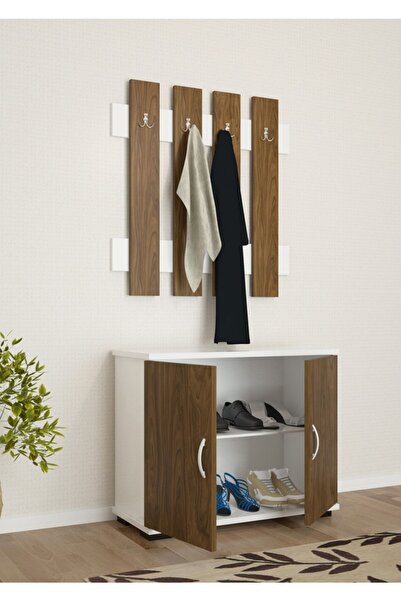 Modilayn Portmanto Takım Ayakkabılık Vestiyer Askılıklı Ayakkabı Dolabı Raflı