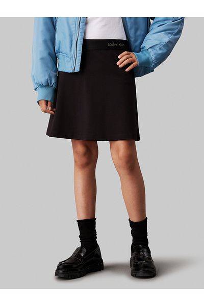 Calvin Klein Calvin Klein Girls Black Flared Punto Milano Skirt