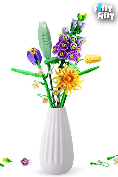 Vagonlife Loz Decorative and Collectible Flower Bouquet 534 Pieces Flower Model Making Set Fflz-1672