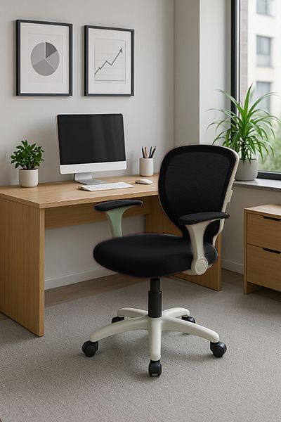 TrentonGCC Ergonomic Mesh Office Chair with Sleek White Accents - 2 SET