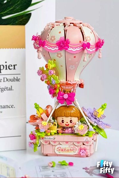 Vagonlife Loz Creative Series Pink Air Balloon 750 Pieces Toy Construction Set Fflz-4114