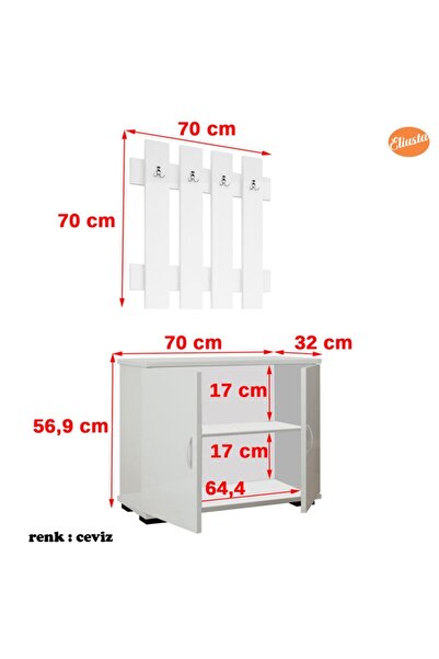 Modilayn Portmanto Takım Ayakkabılık Vestiyer Askılıklı Ayakkabı Dolabı Raflı