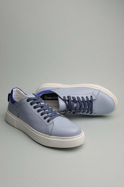 Gondol Men's Genuine Leather Classic Casual Shoes - Blue 42 Të.519