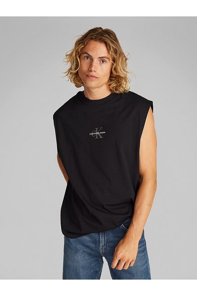 Calvin Klein Calvin Klein Men Black Relaxed Monogram Sleeveless Tank Top