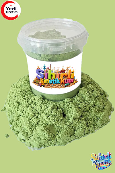 House ID Yeşil Sihirli Naturel Kinetik Kum - 500 gr / 4 Adet Kalıp Hediyeli