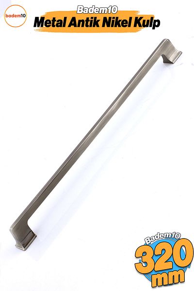 Badem10 Gediz Metal Antique Nichel Inox 320 mm 32 cm Mobilier Sertar Bucătărie Dulap Ușă Dulap Mâner Mâner