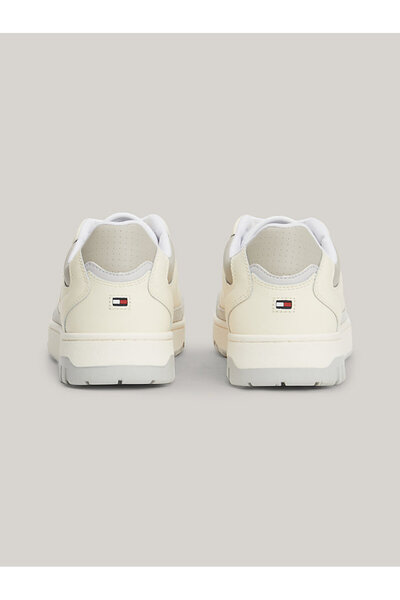 Tommy Hilfiger Erkek Logolu Normal Kalıp Bağcıklı Günlük Bej Sneaker FM0FM04968-AEF