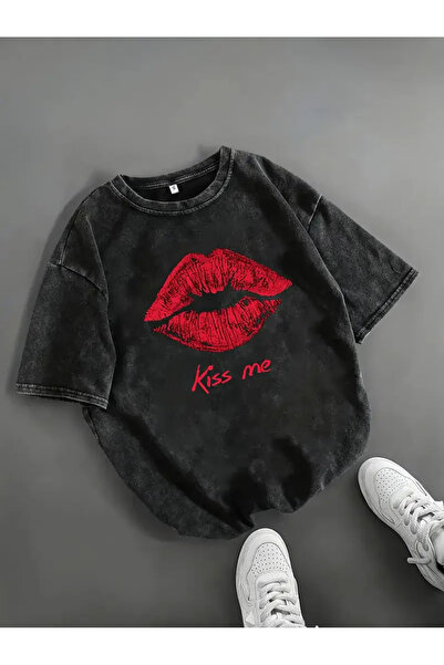 bellanova Γυναικείο μοτίβο casual κοντομάνικο μπλουζάκι με στρογγυλή λαιμόκοψ...