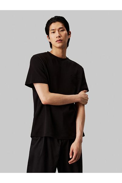 Calvin Klein Calvin Klein Men Black Embossed Logo Short Sleeve T-Shirt