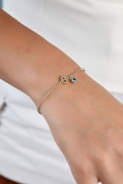 Altınkesesi 14 Ayar Altın Göz Sallantılı Harf Bileklik(S Harfi)