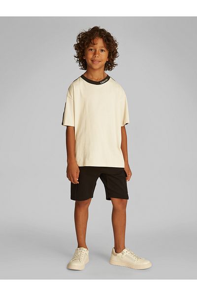 Calvin Klein Boys Gray Embro Tape Short Sleeve T-Shirt