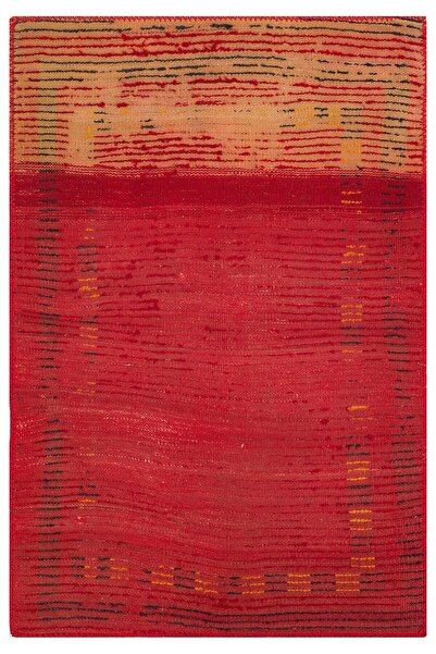 Grandhedefhalı GERÇEK EL DOKUMA KİRMİZİ KENDİR KİLİM PASPAS