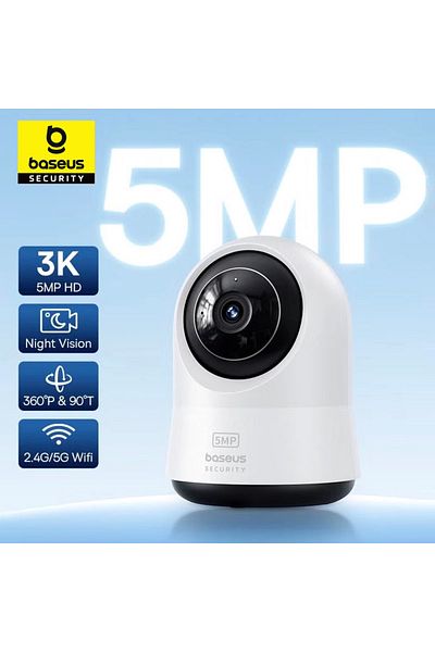 Baseus Security P1 Pro Indoor 3K Wi-Fi Camera with AI Detection, 360 Pan, Night Vision