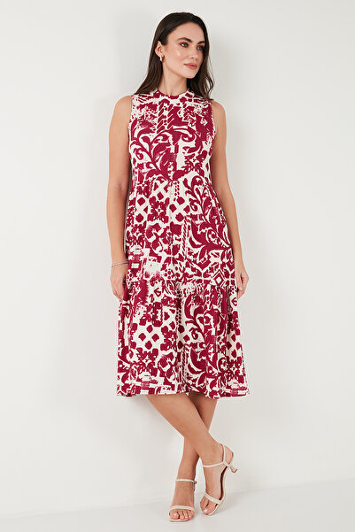 Lela Desenli Regular Fit Kolsuz Elbise ELBİSE 5865731