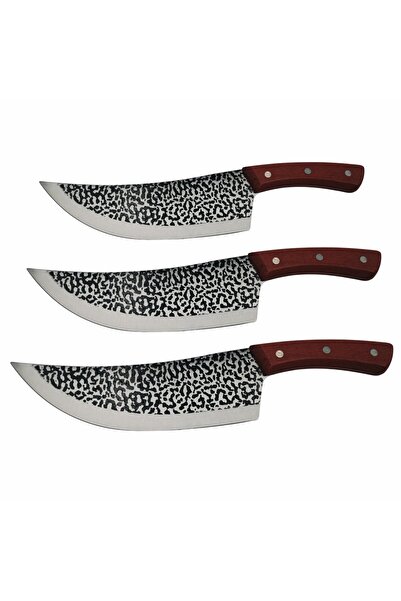 Depox Set trei cutite de bucatarie, Japanese Soul, lucrat manual, otel Damasc...