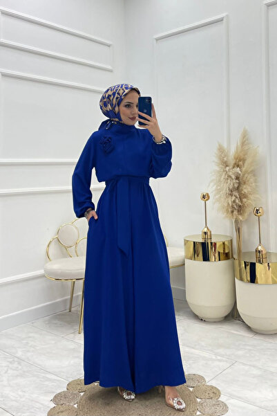 XXL BUTİK Women's Detachable Brooch Rose Detailed Hijab Jumpsuit X-Nms003