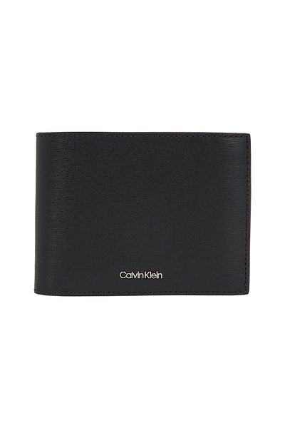Calvin Klein Men Black Epi 10CC Trifold Wallet