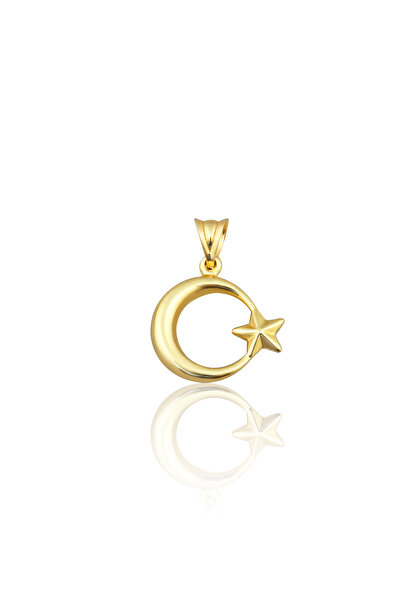 Altınkesesi 14 Ayar Altın Ay Yıldız Kolye Ucu