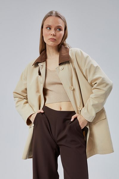 Bolivente Mink Oversize Casual Midi Trench Coat