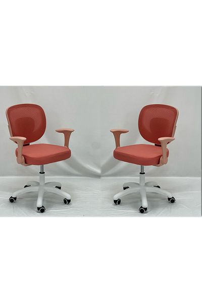 TrentonGCC Ergonomic Mesh Office Chair with Sleek White Accents - 2 SET