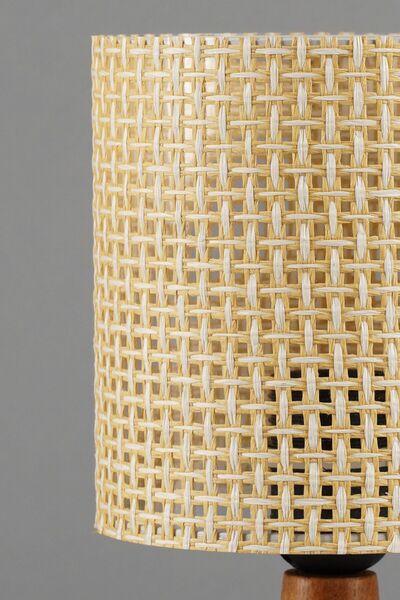 NAVEMU Avela Ahşap Abajur Naturel-Rattan (14x14x32 cm)