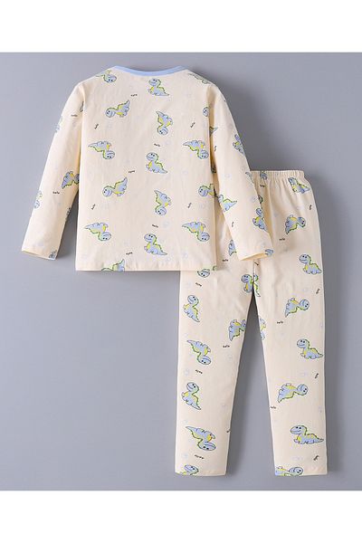 SAPS SAPS Dinosaurs Printed Pajama Set - Peach & Purple