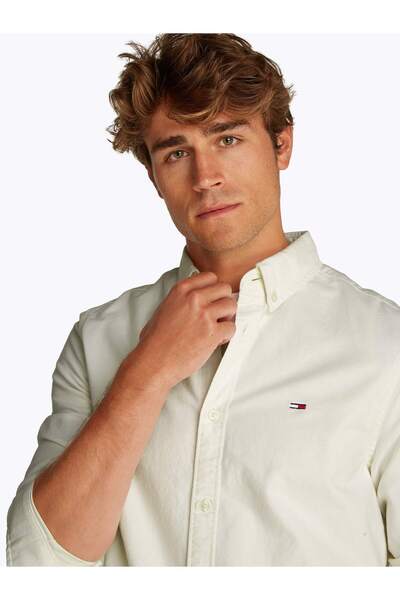 Tommy Hilfiger TJM REG OXFORD SHIRT EXT Erkek beyaz Gömlek DM0DM21298YBL