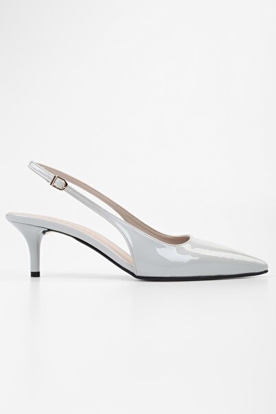 Shoeberry Kadın Estelle Buz Gri Rugan Stiletto