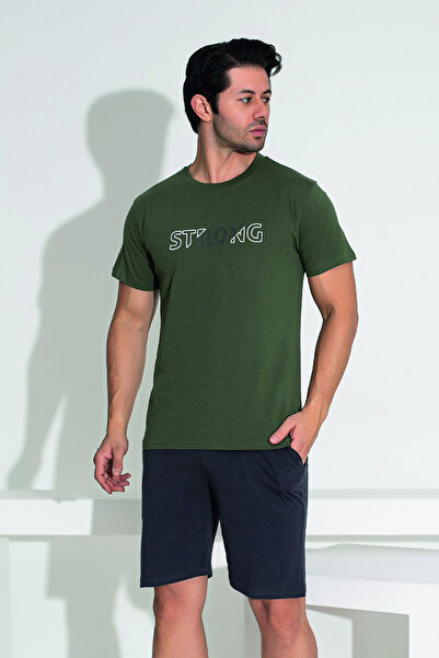 REMSA Чоловічий піжамний комплект - зелена футболка та шорти