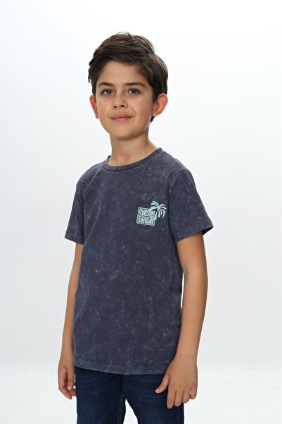 Toontoy Tricou pentru băiat lavabil pe piept cu imprimeu