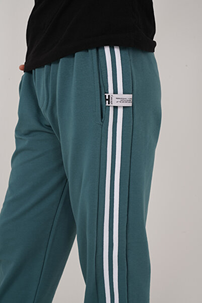 HayKids Boy's Two Thread Fabric Stripe Petrol Blue Sweatpants