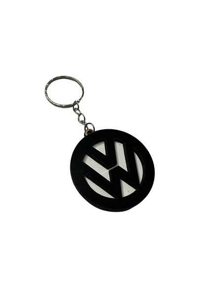 LERİS DESİGN Wooden Car Keychain with Volkswagen Logo
