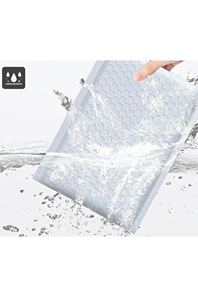 OZN AKSESUAR Bantlı Beyaz Patpatlı Balonlu Kargo Poşeti E Ticaret poşeti 50 Adet 11x13+4