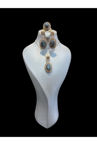 Marmara Labradorit taşli bijuteri seti