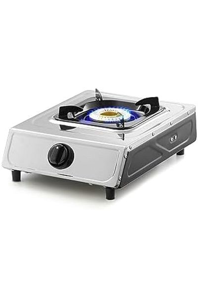 ALSAIF Electric Gas Stove One Plate Stainless Steel, Automatic Ignition, , Silver