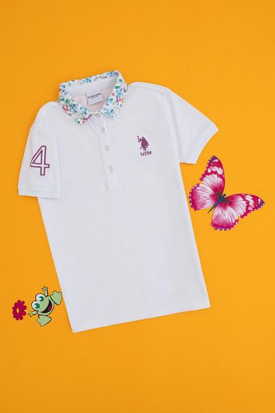 U.S. Polo Assn. Κοριτσίστικο μπλουζάκι με λευκό γιακά πόλο Basic TEKSPOR 208849 .3